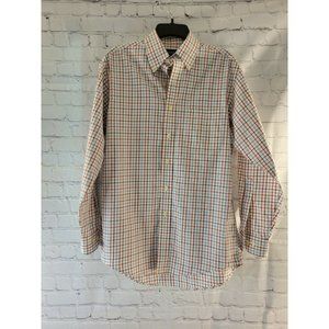 Brooks Brothers Men's Plaid 100% Cotton Long-Sleeved Dress Shirt Size S